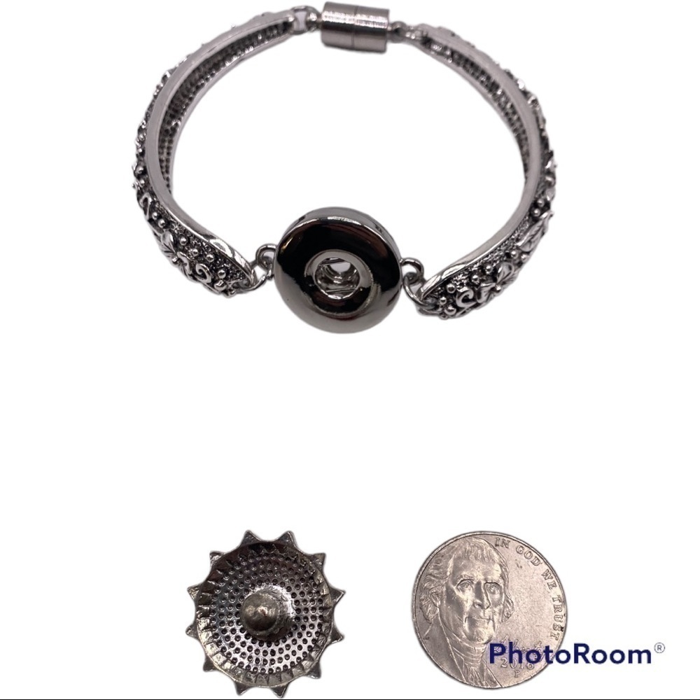 Elegant Victorian Style Floral Bangle Bracelet & Red Sunflower Ginger Snap NWT - Picture 13 of 13